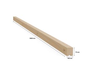 Houten balk met trekbandgleuf